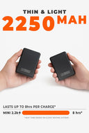 Mobile Warming Technology Battery 7.4v Powersheer™ Mini Battery 2250mAh & Cable 2 Pack Heated Clothing