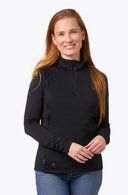 Mobile Warming Technology Baselayers Element Mid-Layer 1/4 Zip LS Shirt Women's - Black Heated Clothing