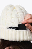 Mobile Warming Technology Hat Heated Cable Knit Beanie - Cream Heated Clothing - product view 5