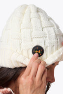 Mobile Warming Technology Hat Heated Cable Knit Beanie - Cream Heated Clothing - product view 6