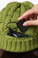 Mobile Warming Technology Hat Heated Cable Knit Beanie - Green Heated Clothing - product view 6