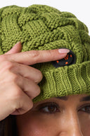 Mobile Warming Technology Hat Heated Cable Knit Beanie - Green Heated Clothing - product view 7
