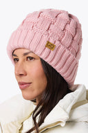 Mobile Warming Technology Hat Heated Cable Knit Beanie - Pink Heated Clothing - product view 5