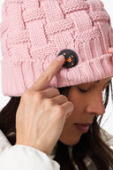 Mobile Warming Technology Hat Heated Cable Knit Beanie - Pink Heated Clothing - product view 7